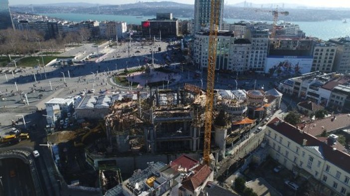 Taksim Camii’nin inşaatındaki son durum görüntülendi
