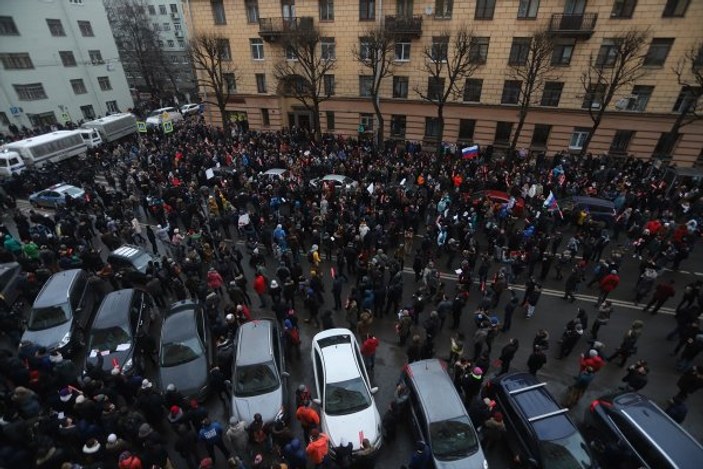 Rusya'da seçim protestosu
