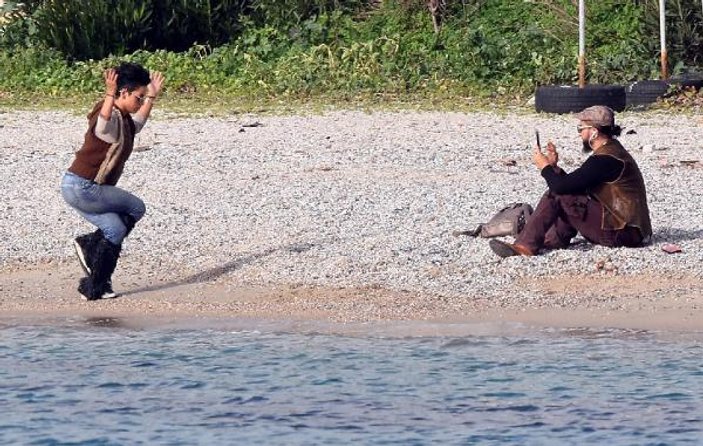 Şubat ayında Bodrum'da denize girdiler