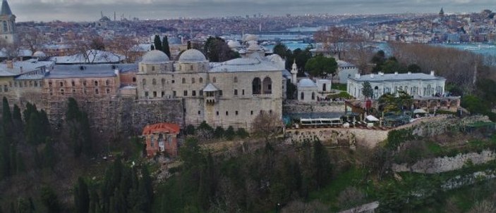 Restorasyondaki Topkapı Sarayı havadan görüntülendi