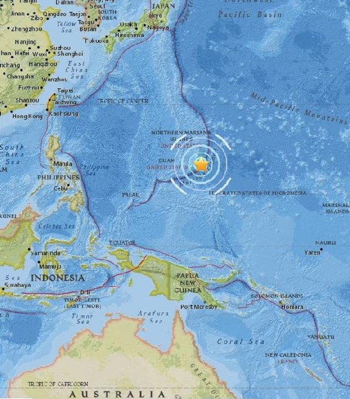 ABD'nin pasifik adalarında deprem