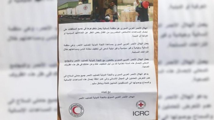 Afrin'deki PKK sığınaklarında Kızılhaç yardımı bulundu