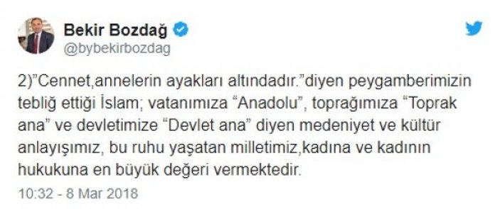 Bekir Bozdağ: Kadınlar için çalışmaya devam edeceğiz