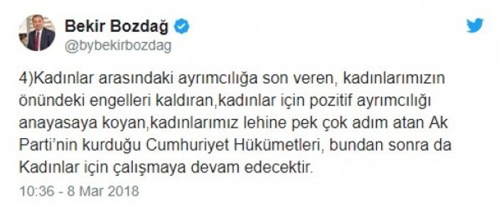 Bekir Bozdağ: Kadınlar için çalışmaya devam edeceğiz