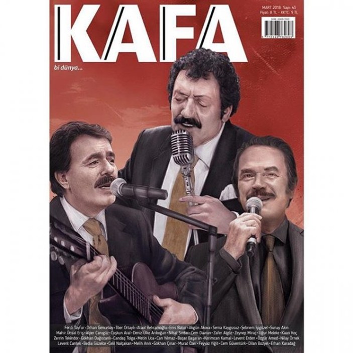 Arabeskin babaları Kafa Dergi'nin kapağında