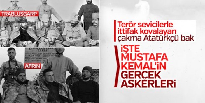 Zeytin Dalı Harekatı'nda Mehmetçik'ten Atatürk pozları