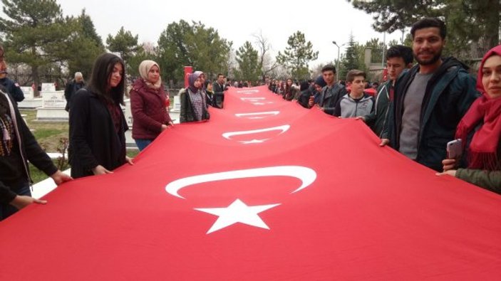 Çanakkale Zaferi'ne özel 103 metrelik Türk Bayrağı