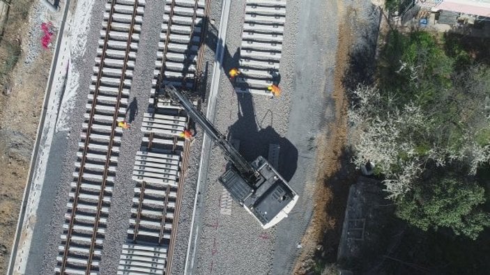 Gebze-Haydarpaşa banliyö hattı havadan görüntülendi