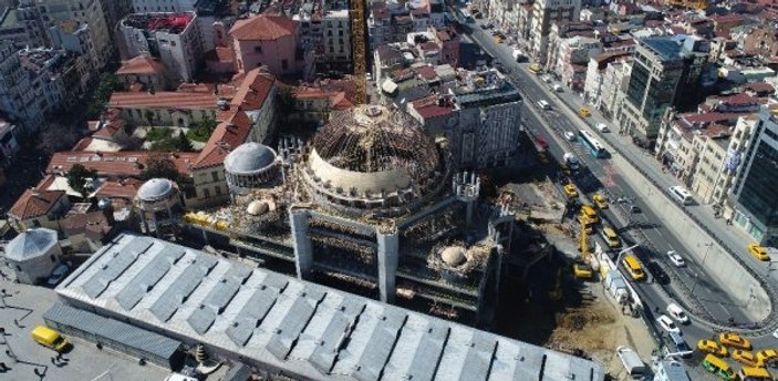Taksim Camii inşaatındaki son durum görüntülendi