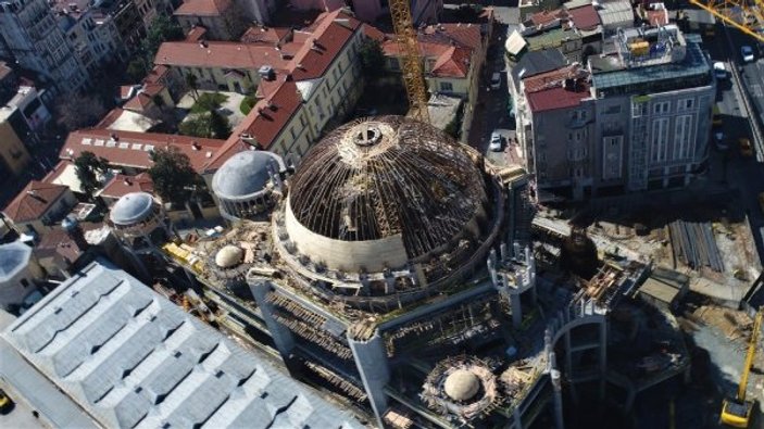 Taksim Camii inşaatındaki son durum görüntülendi