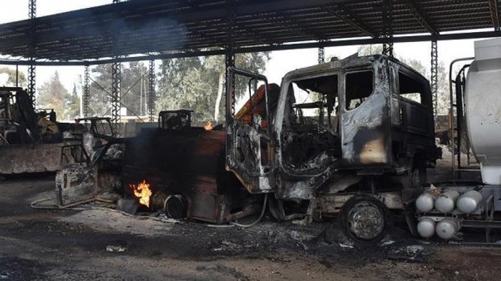 Teröristler Afrin'e zarar vererek kaçtı