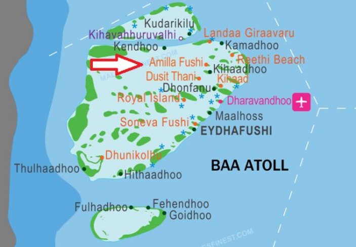 Maldivler’in Baa Atoll adaları