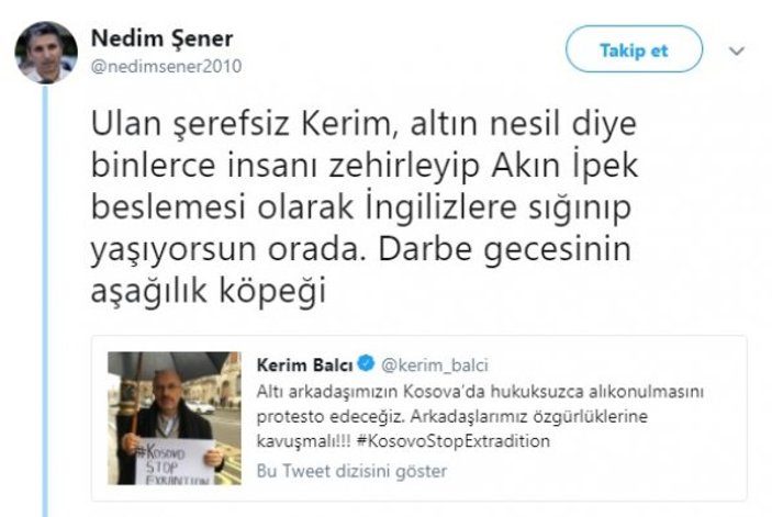 Nedim Şener, sosyal medyada FETÖ'cüleri sıkıştırdı