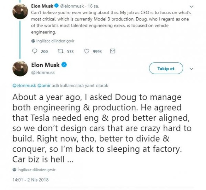 Çöküşe geçen Tesla'da Elon Musk direksiyonu devraldı