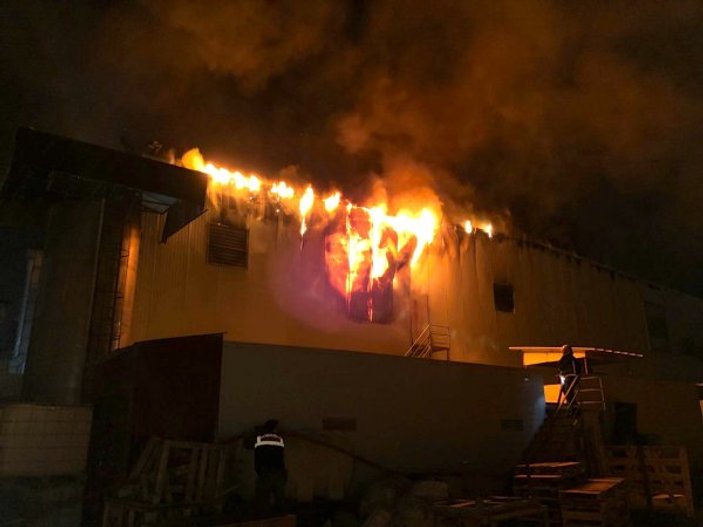 Sakarya'da kauçuk ve konveyör kayış fabrikası yandı