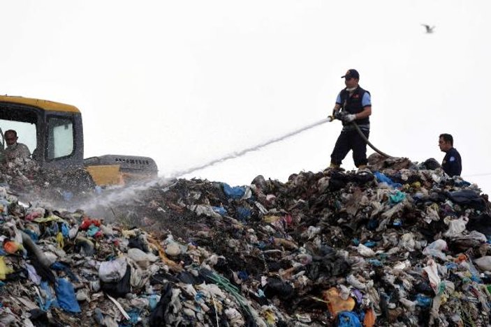 Bodrum'da çöplük yangını