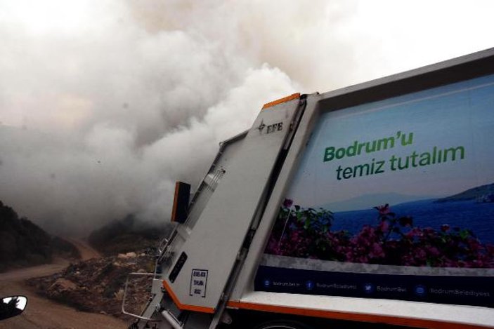 Bodrum'da çöplük yangını