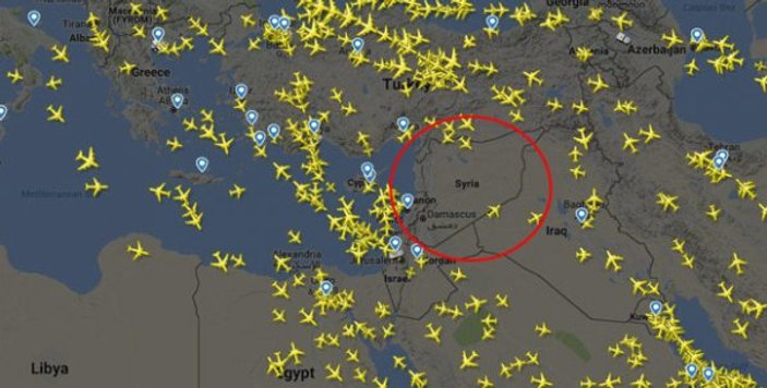 Trump 72 saat dedi, Suriye hava sahası trafiği durdu