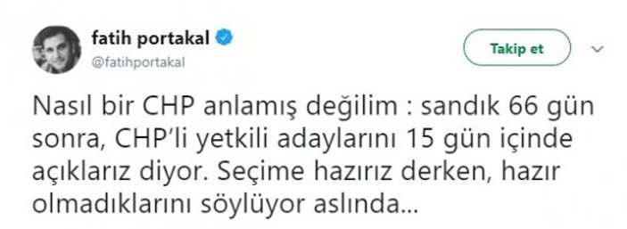 Fatih Portakal CHP'nin 'hazırız' açıklamasına sinirlendi
