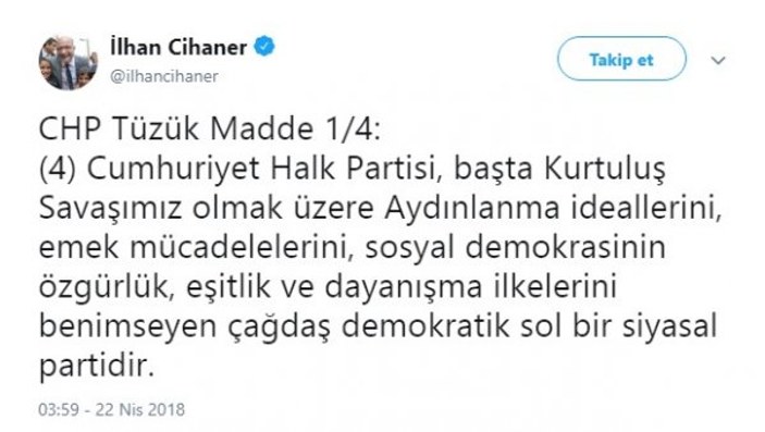 CHP'li Cihaner, İYİ Parti'ye takviyeden hoşlanmadı