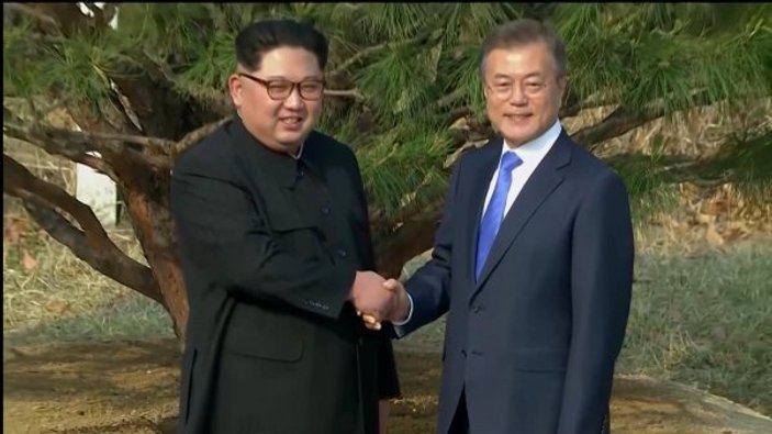Kuzey ile Güney Kore liderleri barış ağacı dikti