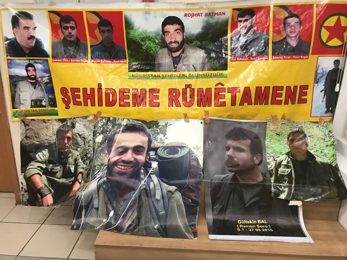 HDP binasından çıkan terörist afişleri