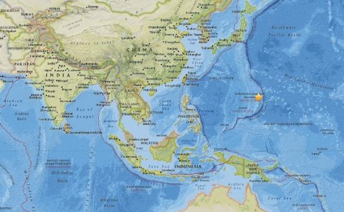 Pasifik Okyanusu'nda 7 büyüklüğünde deprem