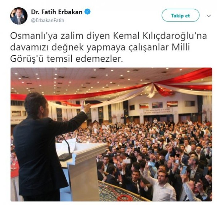 Fatih Erbakan'dan SP yönetimine sert sözler