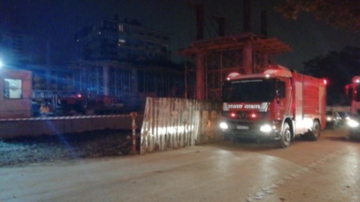 Bostancı'da hızlı tren inşaatında yangın