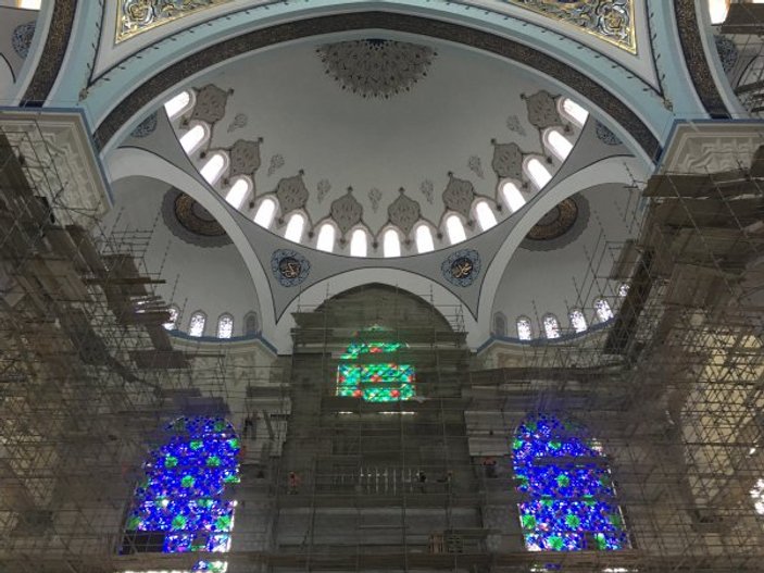 Çamlıca Camii’nin içi ilk kez drone ile görüntülendi