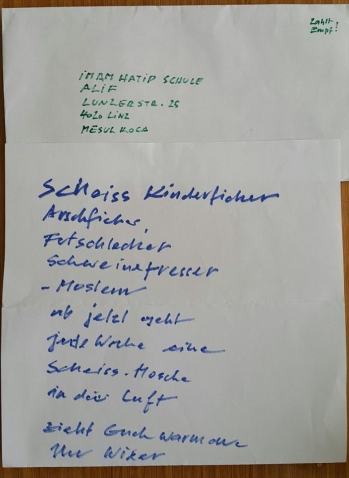 Avusturya’da camiye tehdit mektubu