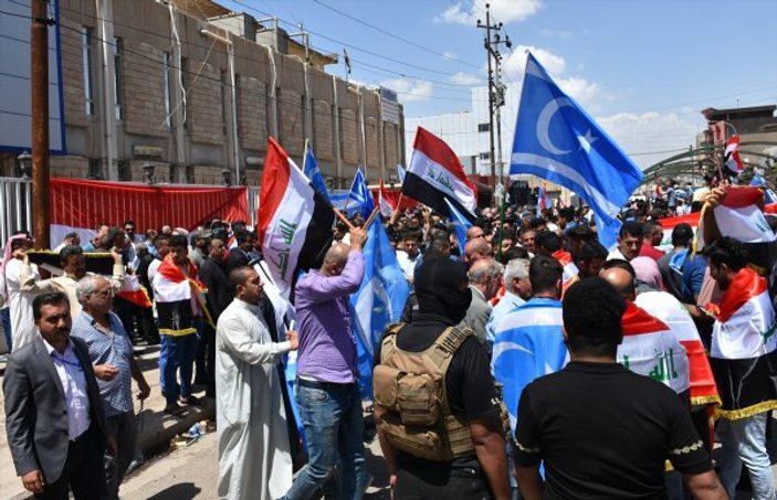 Kerkük'te Türkmenlerden seçim protestosu