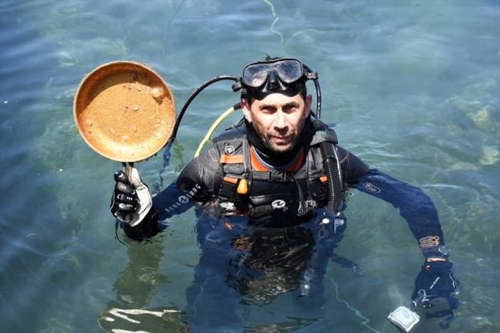 Muğla'da deniz dibi temizliği