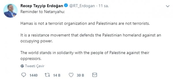 Cumhurbaşkanı Erdoğan'dan Netanyahu'ya ders