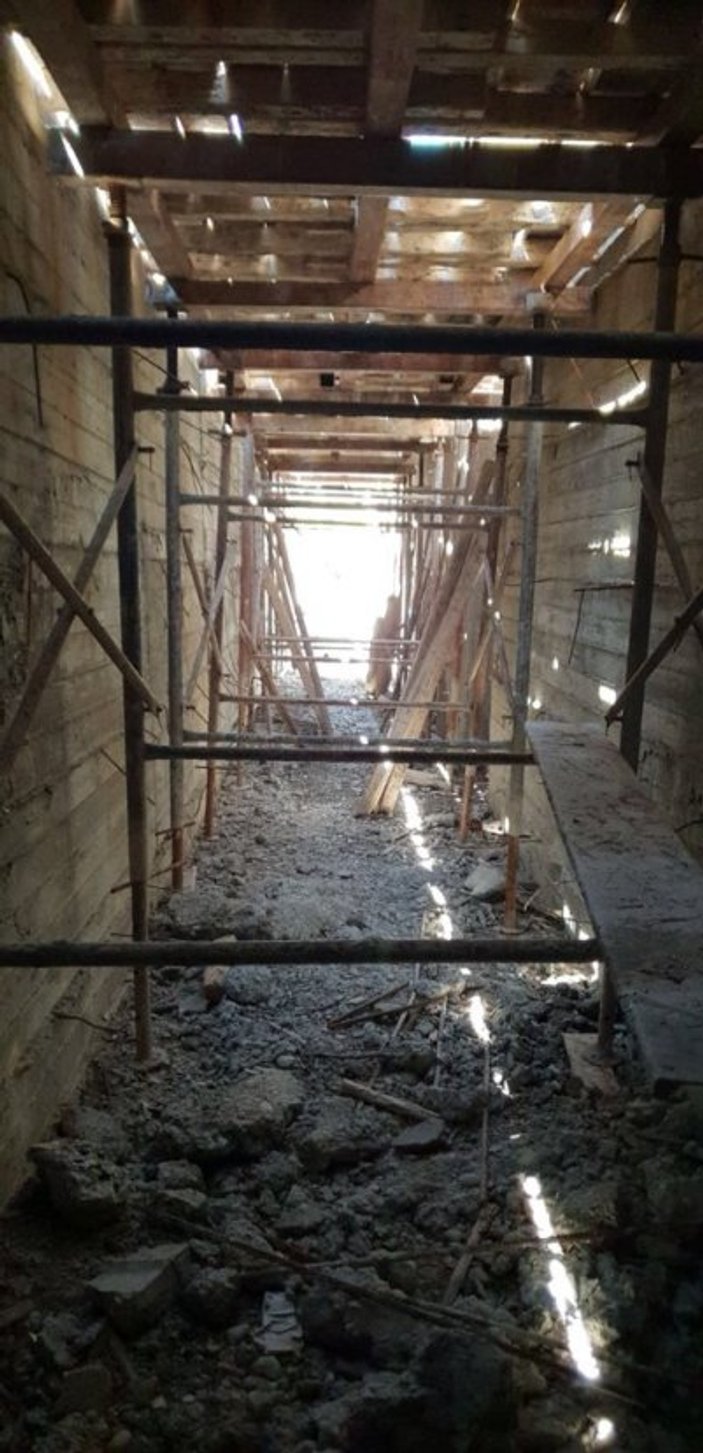 Afrin'de inşası yarım kalan tünel bulundu