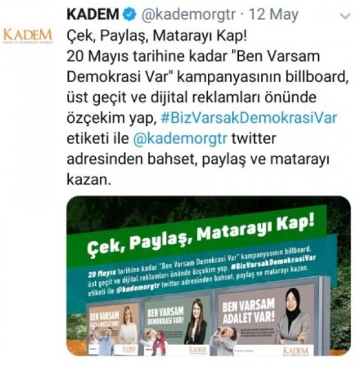 KADEM'den Ben Varsam Demokrasi Var kampanyası