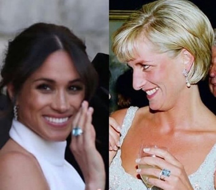 Meghan Markle Prenses Diana'nın yüzüğünü taktı