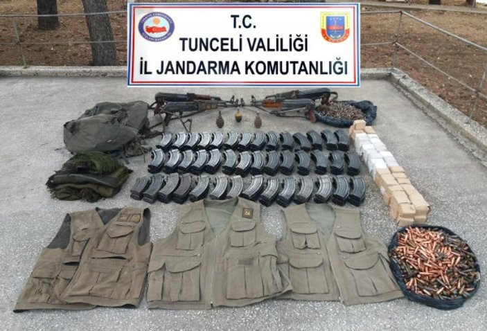 Tunceli'de toprağa gömülü cephanelik bulundu