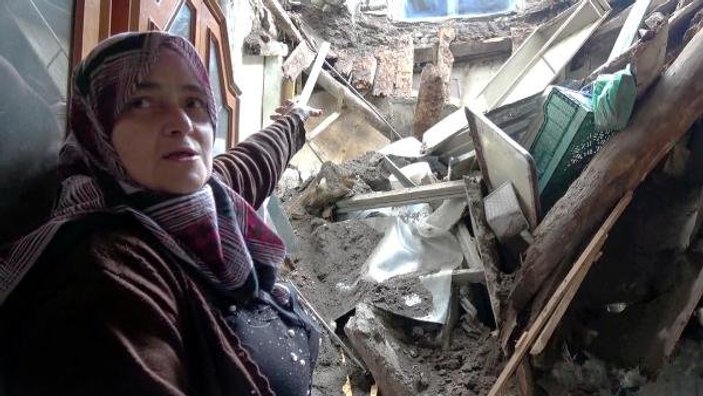 Erzurum'daki sel bir aileyi evsiz bıraktı