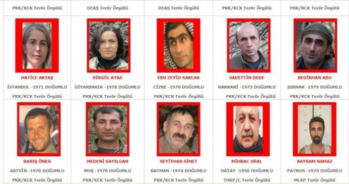Karadeniz'deki teröristlerin kimlikleri tespit edildi