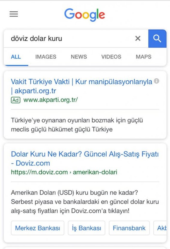 AK Parti'den Google hamlesi