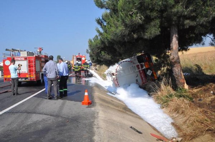 Tekirdağ'da yolcu otobüsü tankere çarptı: 10 yaralı