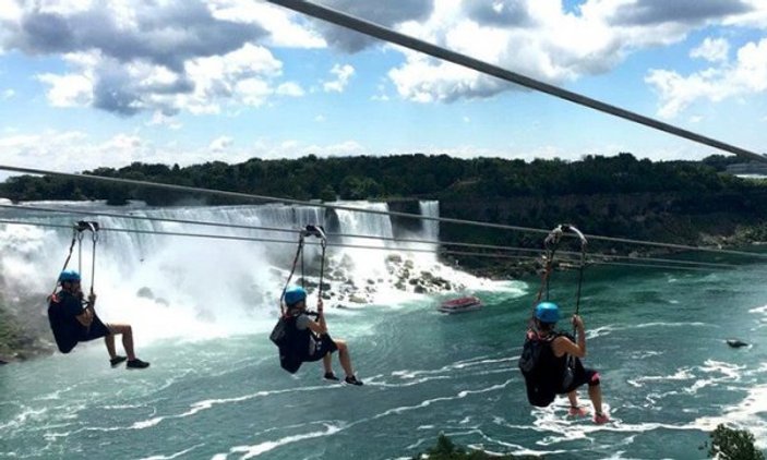Heyecan verici bir zipline rotası: Niagara Şelaleleri