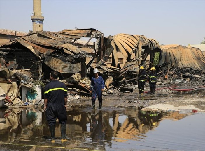 Irak'ta oyların yandığı depoda temizlik yapılıyor