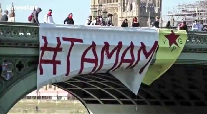 Terörist PKK Londra'da seçim protestosu yaptı