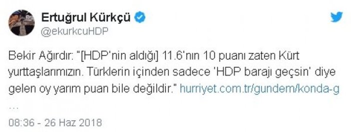 HDP'li Ertuğrul Kürkçü'den CHP'lileri kızdıran paylaşım