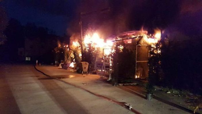 Sapanca Gölü kıyısındaki 10 iş yeri alev alev yandı