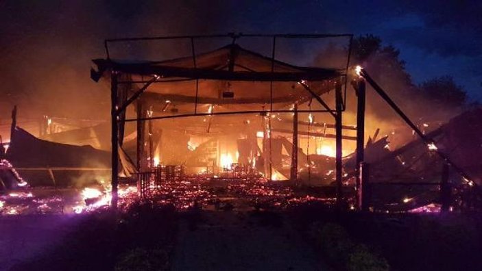 Sapanca Gölü kıyısındaki 10 iş yeri alev alev yandı