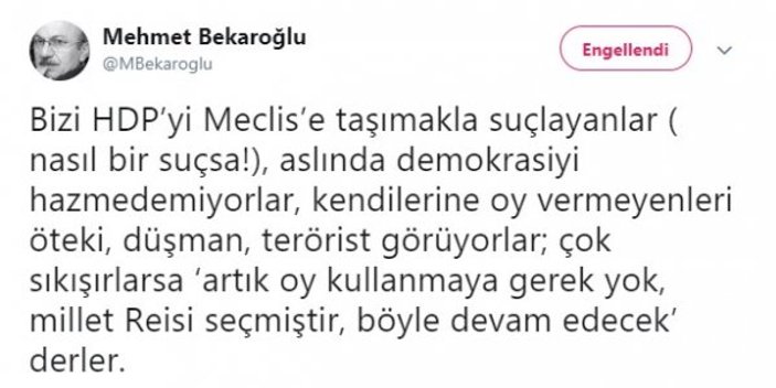 CHP'li Mehmet Bekaroğlu'nun HDP itirafı