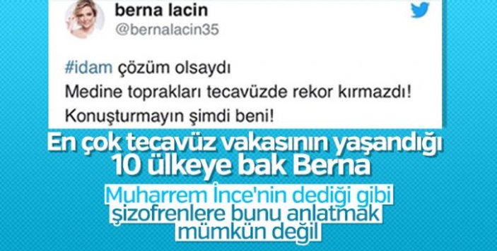 Berna Laçin'in Medine paylaşımları kızdırdı